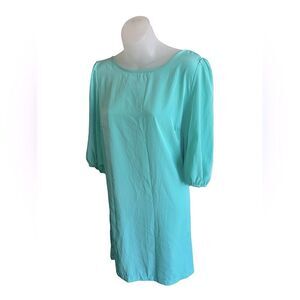 Agaci Seafoam Turquoise Teal Tunic Shirt Lined Blouse Shift Dress Large L NWT